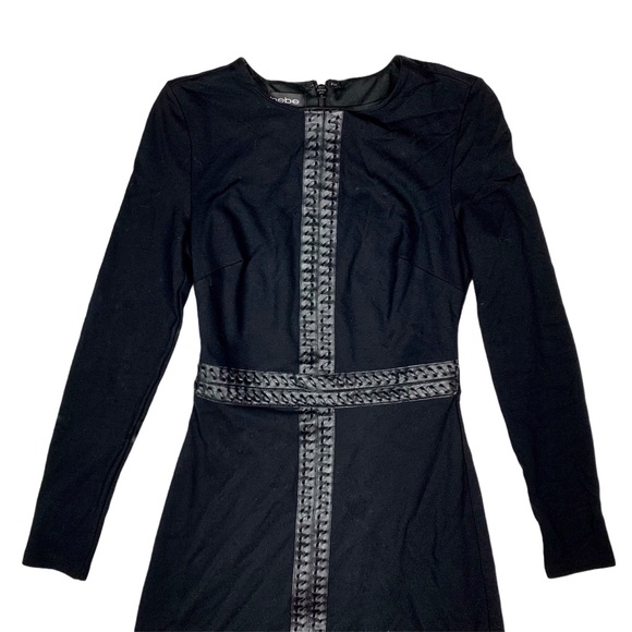 BEBE Fringe Ponte Trim Dress - Picture 4 of 4